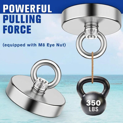 350 LBS Heavy Duty Fishing Magnet, Magnet with Countersunk Eyebolt🧲 - image 1