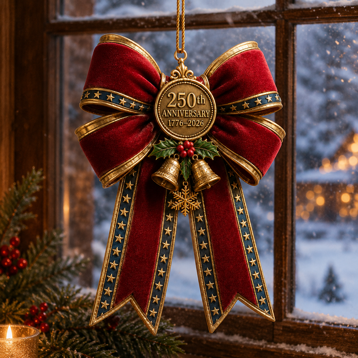 ❤️✨250th Anniversary Bow Christmas Tree Ornament