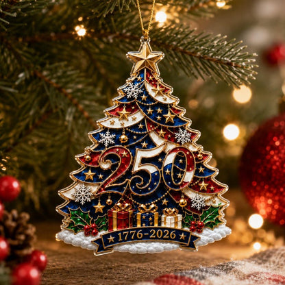 ❤️🔥LIMITED TIME 49% OFF!🔥🎄 US 250th Anniversary Christmas Ornament, 6 Vintage American Flag Styles