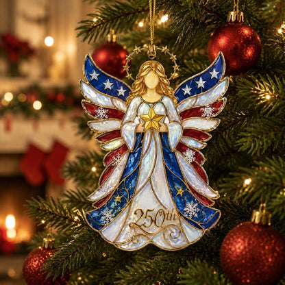 🔥🎄 US 250th Anniversary Christmas Ornament, 6 Vintage American Flag Styles