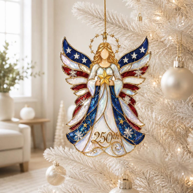 ❤️🔥LIMITED TIME 49% OFF!🔥🎄 US 250th Anniversary Christmas Ornament, 6 Vintage American Flag Styles