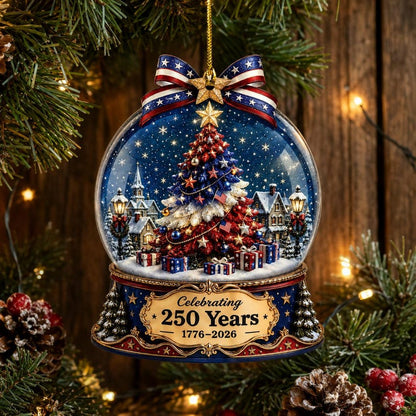 🔥🎄 US 250th Anniversary Christmas Ornament, 6 Vintage American Flag Styles