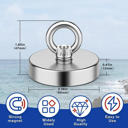 350 LBS Heavy Duty Fishing Magnet, Magnet with Countersunk Eyebolt🧲 - image 10