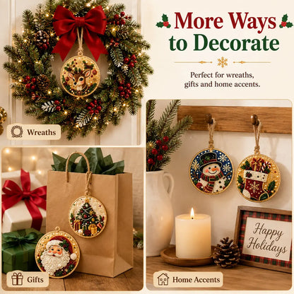 6Pcs/12Pcs Christmas DIY Diamond Painting Ornaments Kit, Xmas Tree Hanging Pendant 🎄 - image 4