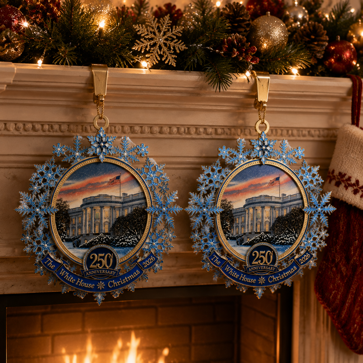 ❤️✨White House 250th Anniversary Commemorative Snowflake Ornament