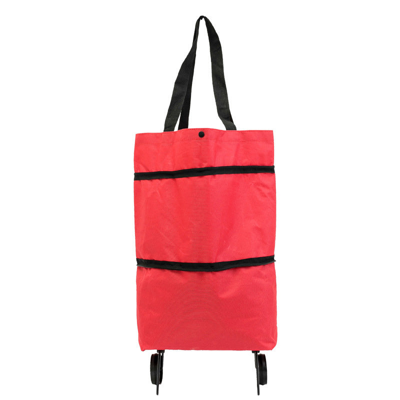 🎁💖【10inch*18inch】Foldable Shopping Trolley Bag with Wheels, Portable Reusable Grocery Tote, Lightweight