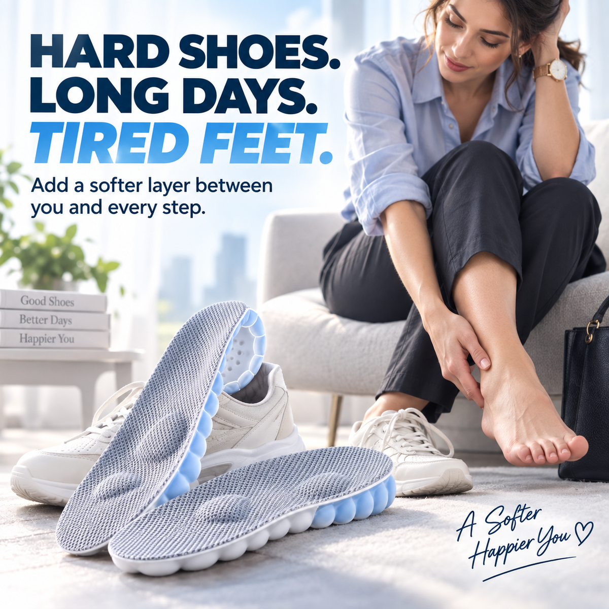 ☁️ 2pairs  4D Cloud Comfort Insoles – Soft Cushioning & All-Day Support - image 2