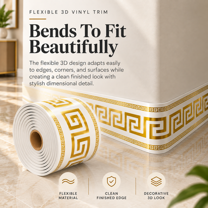 🛠️ No-Tool Vinyl Baseboard Roll – Self-Adhesive Skirting Trim, Removable & Reusable, European Corner Guard for DIY Home Decor - image 3