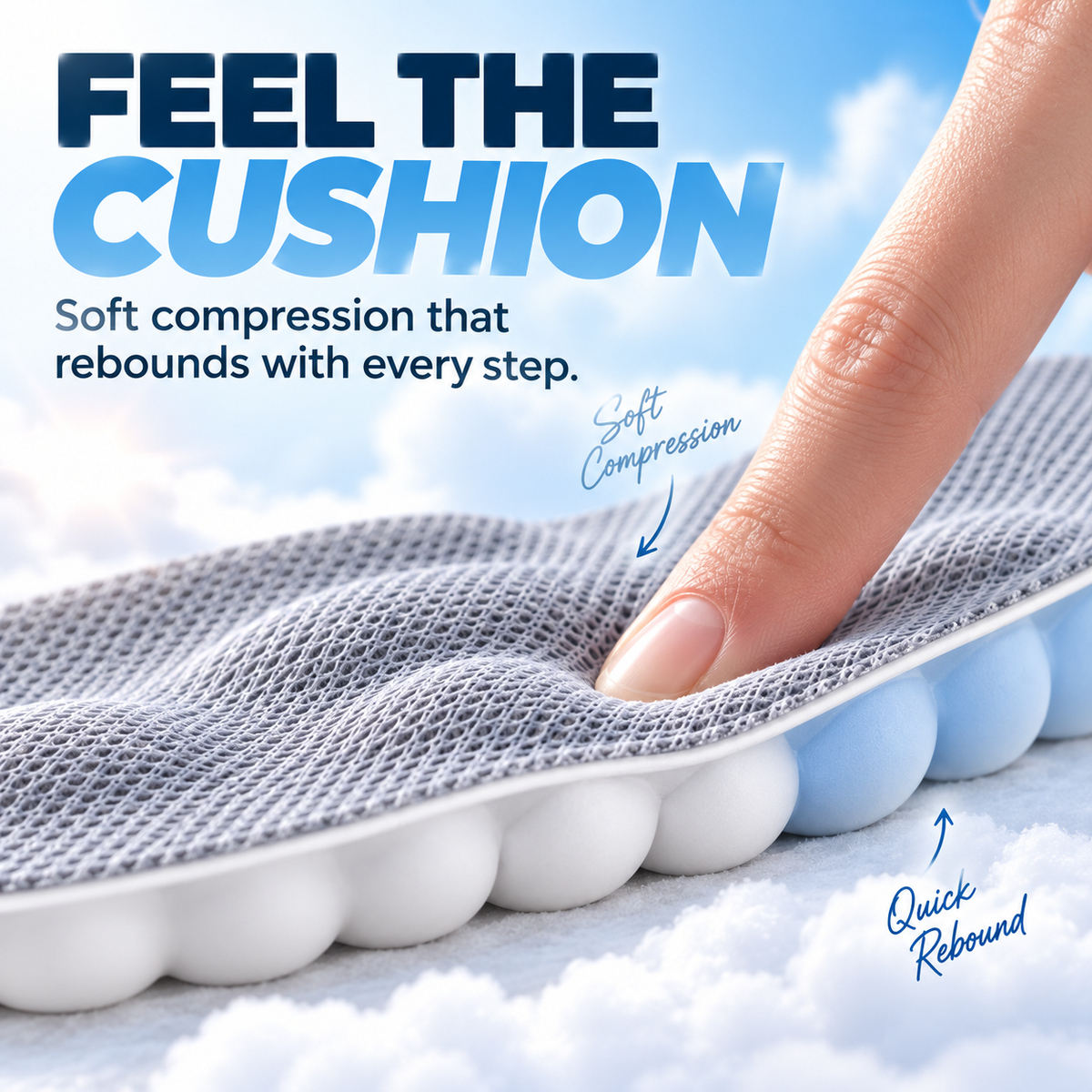 ☁️ 2pairs  4D Cloud Comfort Insoles – Soft Cushioning & All-Day Support - image 3