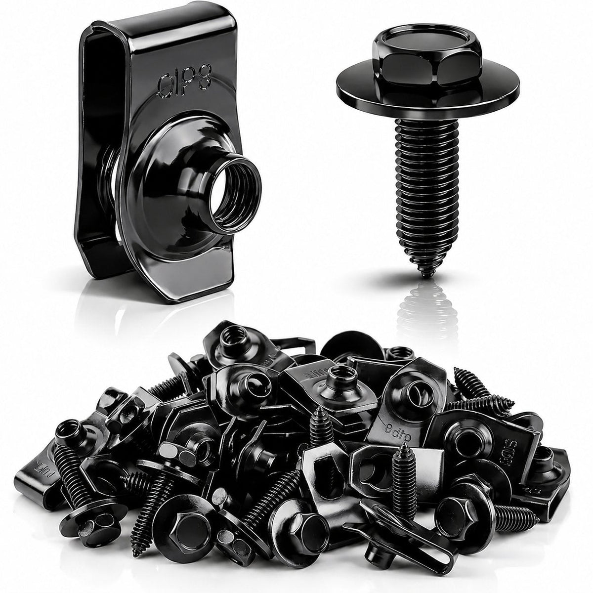 ⚙️ 40PCS 1/4'' Body Bolts & U-Nut Clips Kit, Universal Automotive Fender Bumper Splash Shield Fastener Retainer Set - image 1