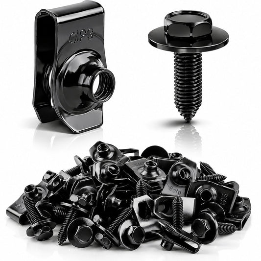⚙️ 40PCS 1/4'' Body Bolts & U-Nut Clips Kit, Universal Automotive Fender Bumper Splash Shield Fastener Retainer Set - image 1