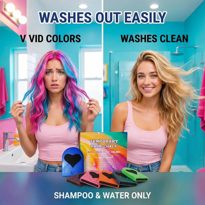 🌈 Instant Hair Color Magic – Washable Temporary Hair Chalk Set ✨ - image 3