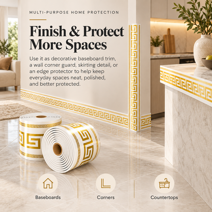 🛠️ No-Tool Vinyl Baseboard Roll – Self-Adhesive Skirting Trim, Removable & Reusable, European Corner Guard for DIY Home Decor - image 4