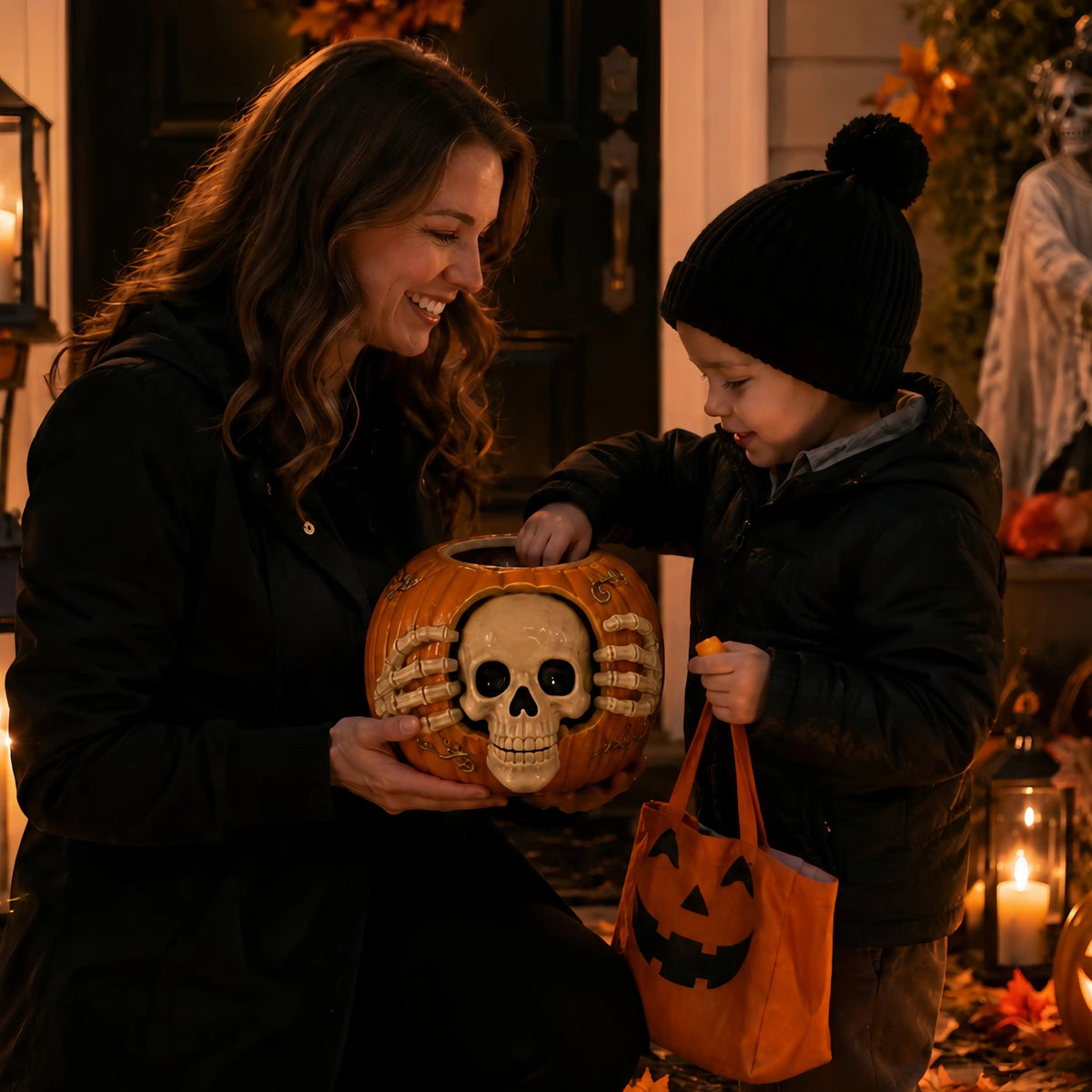 2027 Trick-or-Treat | Skull Pumpkin Candy Jar