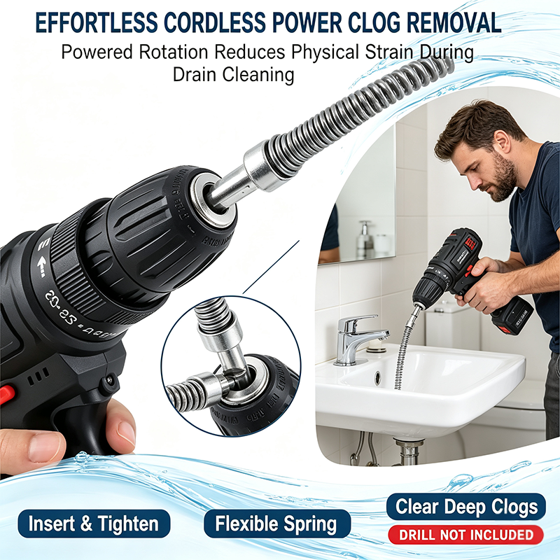 Electric Pipe Dredging Device without Machine, 1 Count Toilet Clog Dredging Tool🪠