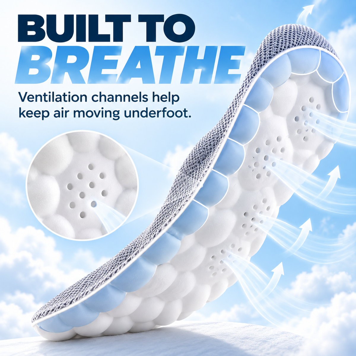 ☁️ 2pairs  4D Cloud Comfort Insoles – Soft Cushioning & All-Day Support - image 5