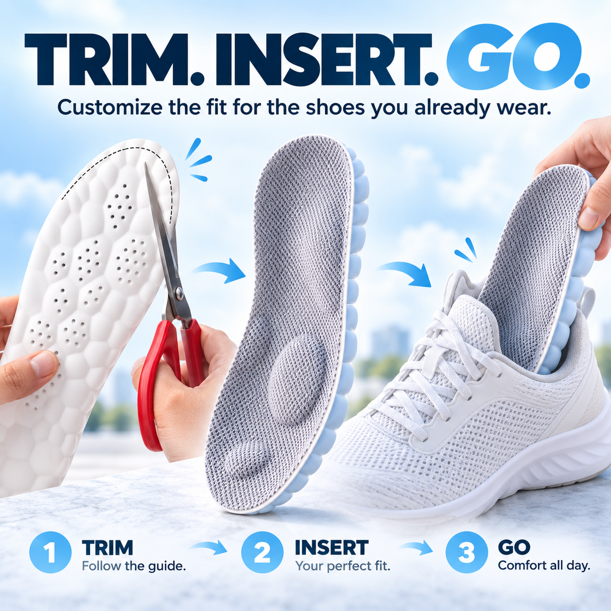 ☁️ 2pairs  4D Cloud Comfort Insoles – Soft Cushioning & All-Day Support - image 6