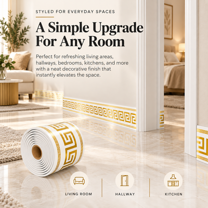🛠️ No-Tool Vinyl Baseboard Roll – Self-Adhesive Skirting Trim, Removable & Reusable, European Corner Guard for DIY Home Decor - image 6