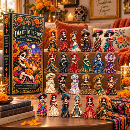 💖Pueblo del Día de Muertos 2026 Countdown Calendar with 24 Unique Miniatures