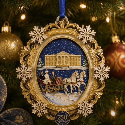 ❤️✨White House Snowy Christmas Night Commemorative Ornament