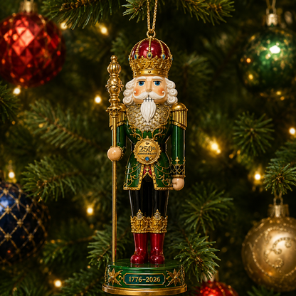 ❤️✨2026 America 250th Anniversary Emerald Nutcracker King Ornament