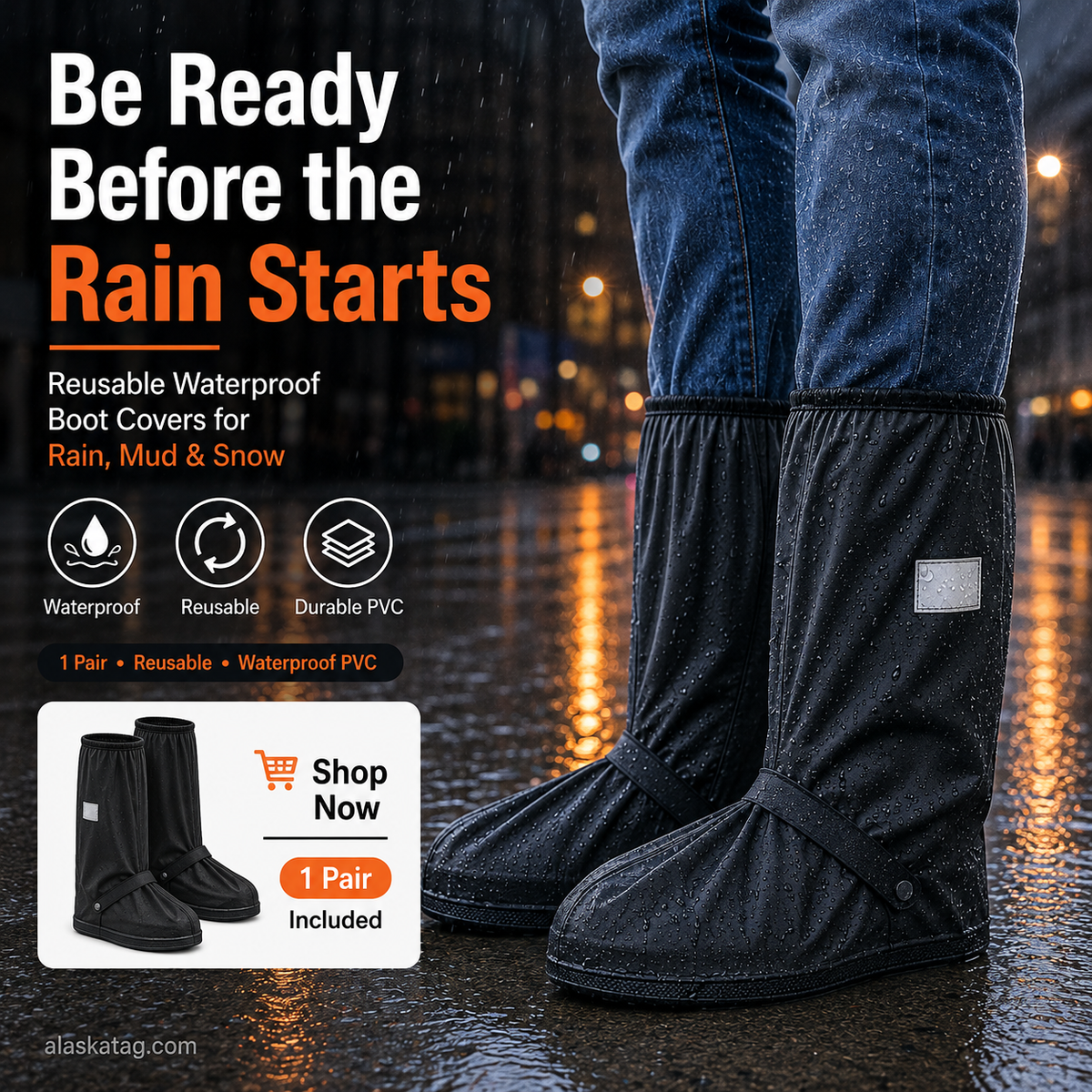 🌧️ Reusable Waterproof Boot Covers for Rain, Mud & Snow - image 2