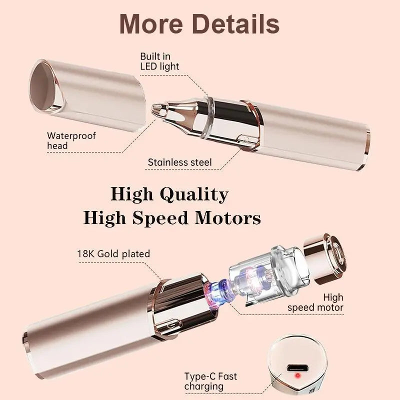 2 in 1 facial & eyebrow hair trimmer for Women, Rechargeable Face Razor✨ - image 9