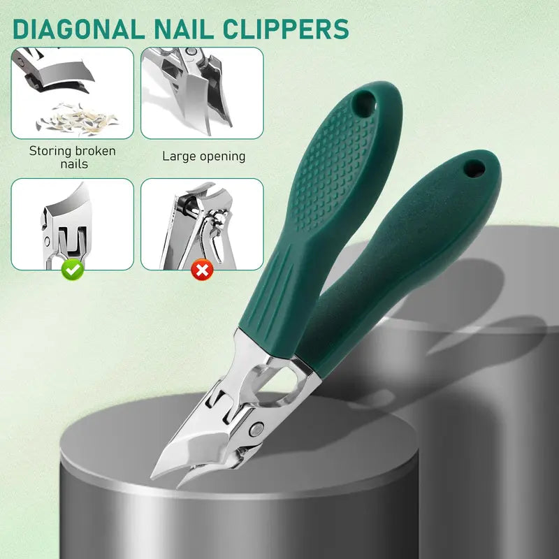 Eagle Beak Beveled Nail Clippers, 3Pcs✂️ For Thick & Ingrown Nails, Seniors