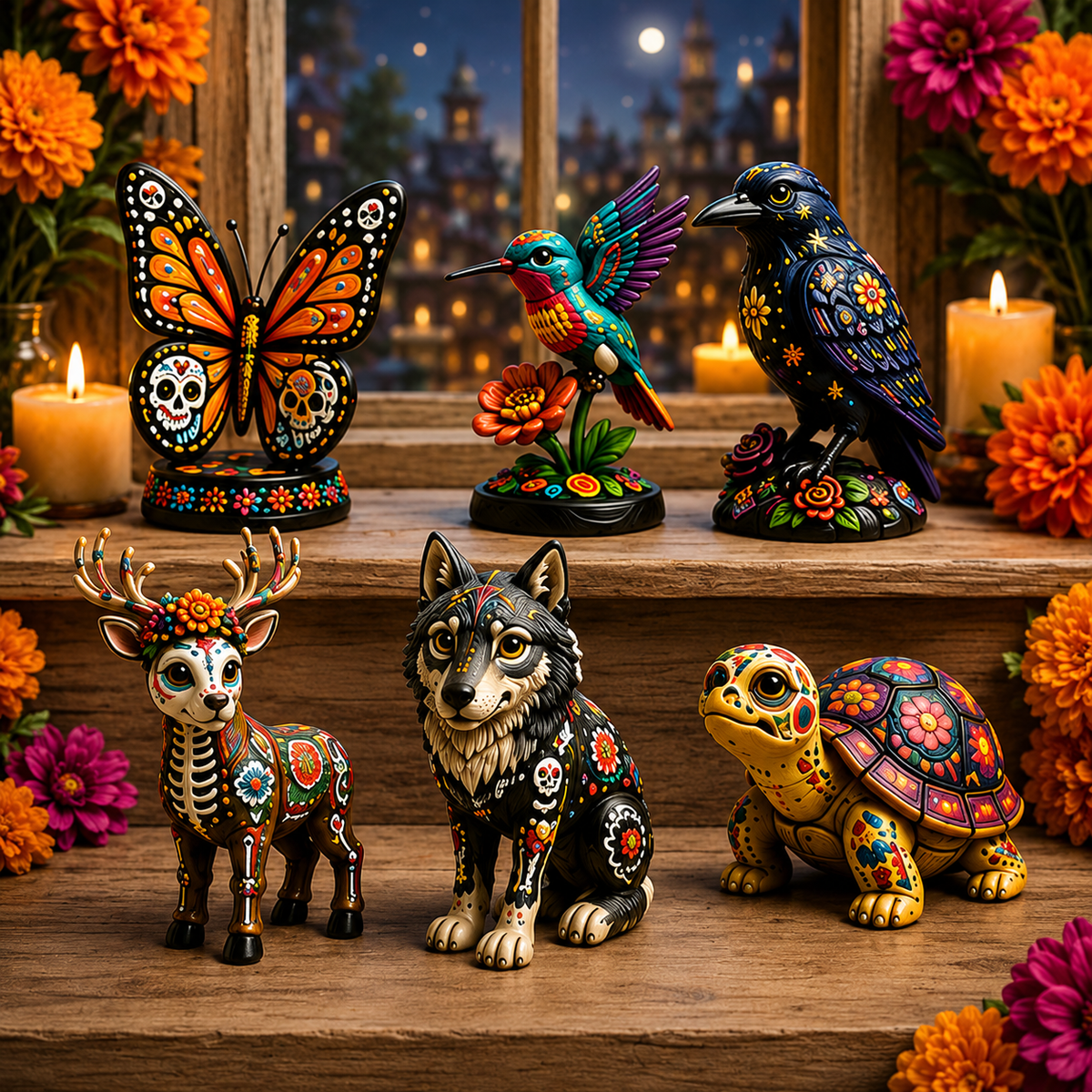 Día de Muertos Animals Advent Calendar 2026 – 24-Day Folk Art Animal Figurine Collection | 24 Unique Collector-Grade Miniatures - image 2