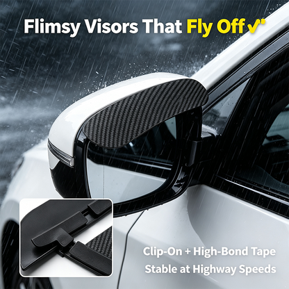 2PCS Car Side Mirror Rain Guards - Carbon Look ABS Visor Covers 🌧️ - image 3