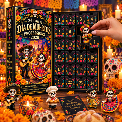 24 Days of Día de Muertos Professions 2026 – 24-Day Collectible Countdown Calendar with 24 Unique Profession Miniatures, Colorful Day of the Dead Gift Collection - image 2
