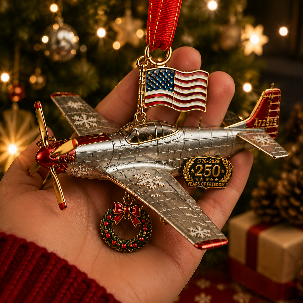 ❤️✨250th Anniversary Airplane-Shaped Christmas Ornament