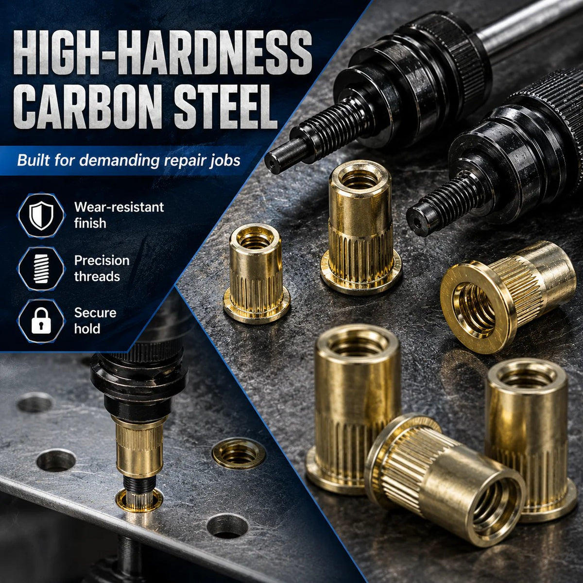 🔥 Best Seller | Carbon steel rivet nut set (including M3–M8 sizes) - image 2
