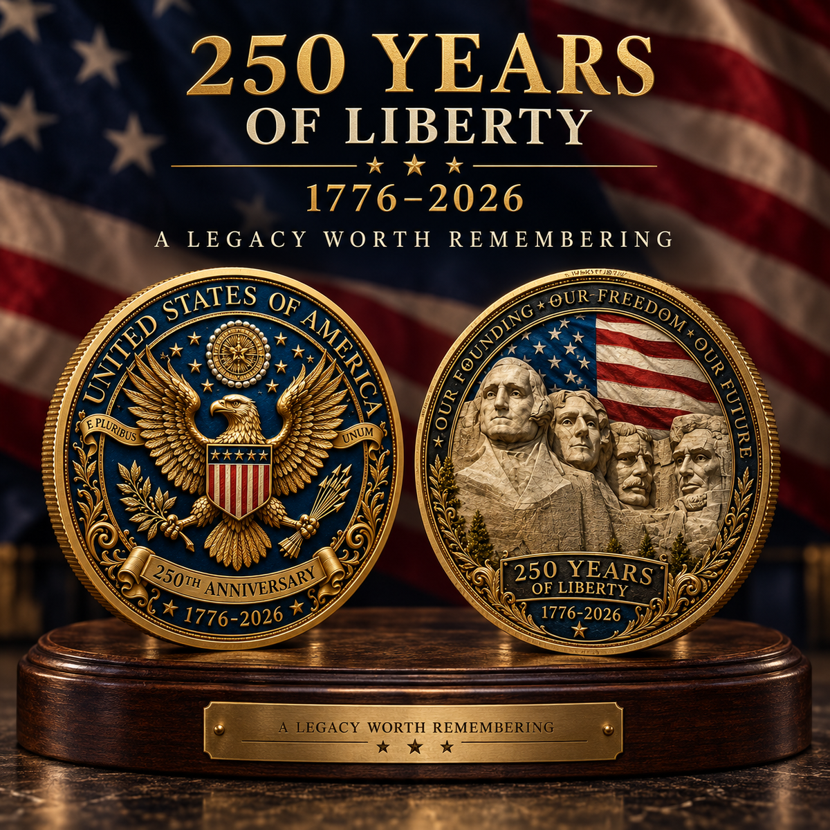 🎉🇺🇸 Limited Edition! 1776–2026 250 Years of Liberty Commemorative Coin - image 1