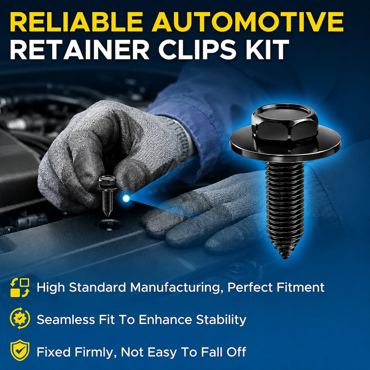 ⚙️ 40PCS 1/4'' Body Bolts & U-Nut Clips Kit, Universal Automotive Fender Bumper Splash Shield Fastener Retainer Set - image 4