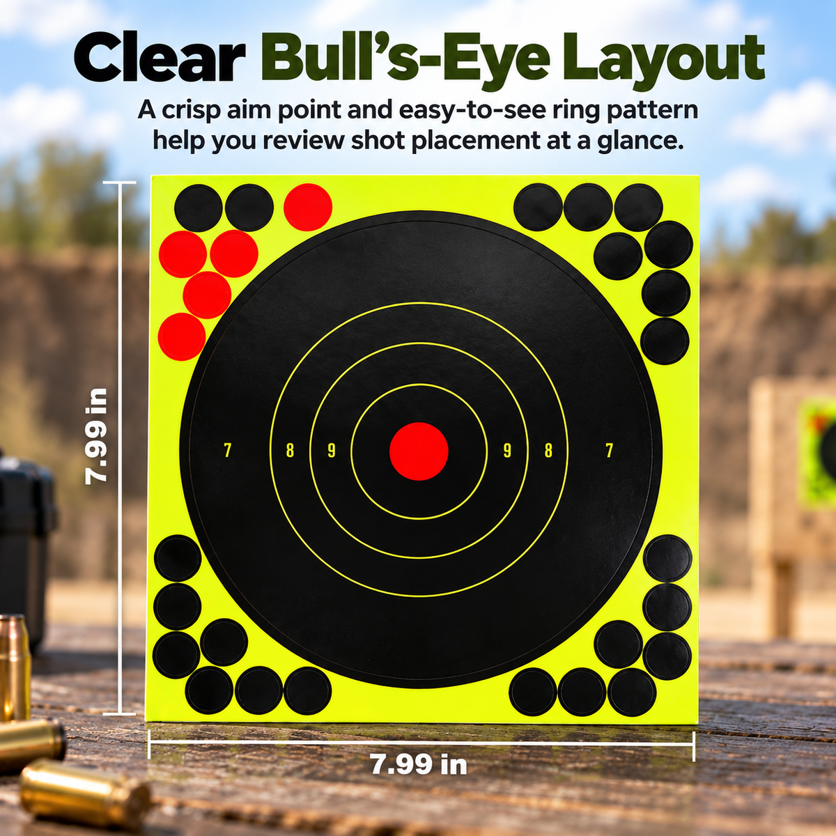 🎯 8' Peel-and-Stick Shooting Targets – 50-Pack Bullseye Stickers - image 4