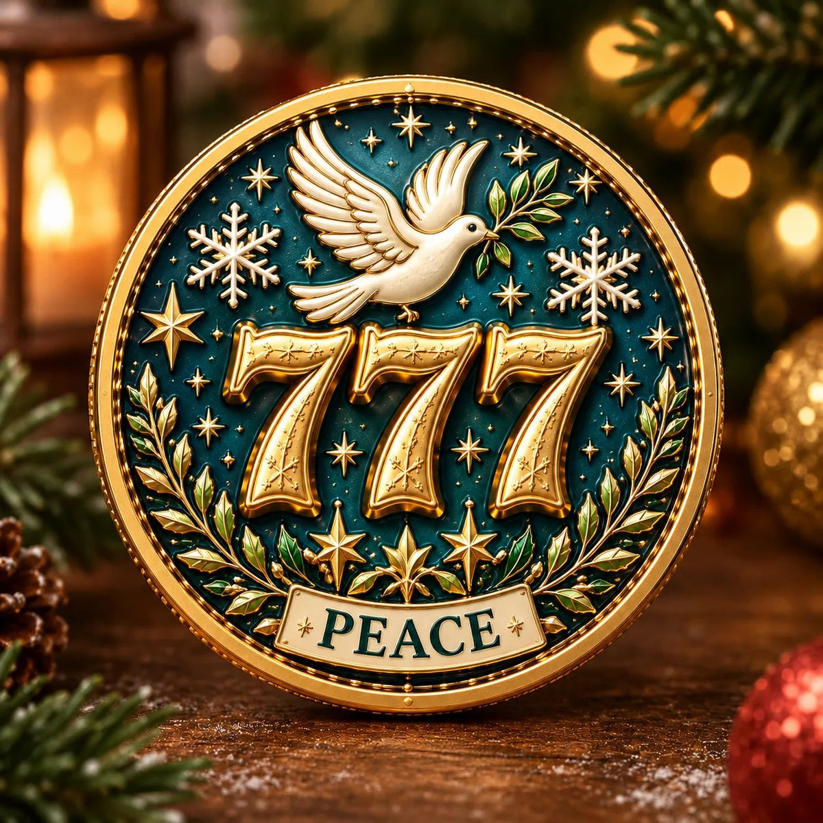 🎄✨ Lucky 777 Christmas Blessing Coin — Holiday Collectible Keepsake 🎁 - image 6