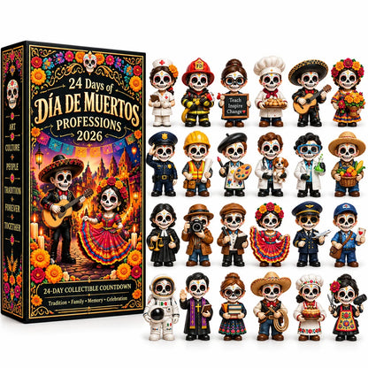 💖Pueblo del Día de Muertos 2026 Countdown Calendar with 24 Unique Miniatures