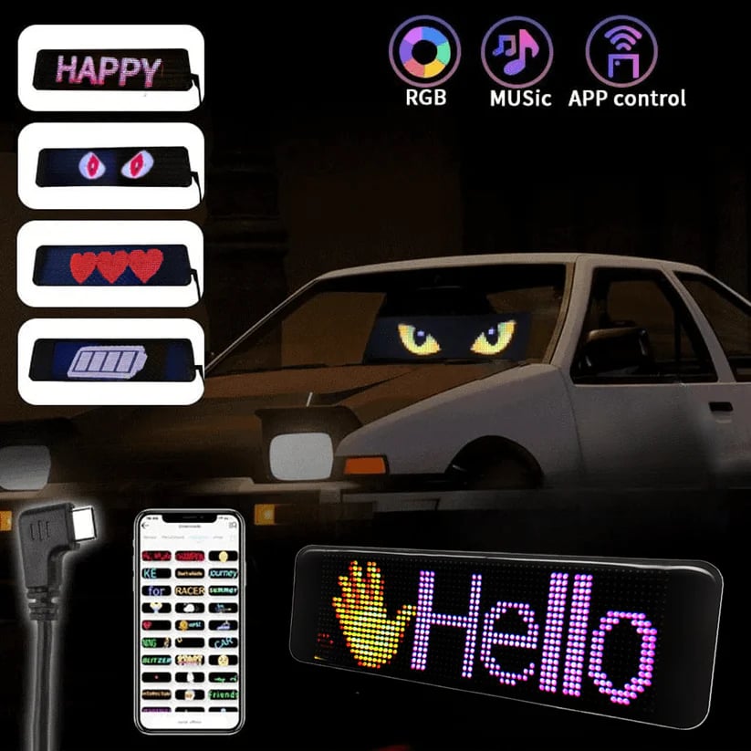 🔥Flash Sale✨DIY Car Dynamic LED Smart Colorful Eye Lamp Soft Screen - image 9
