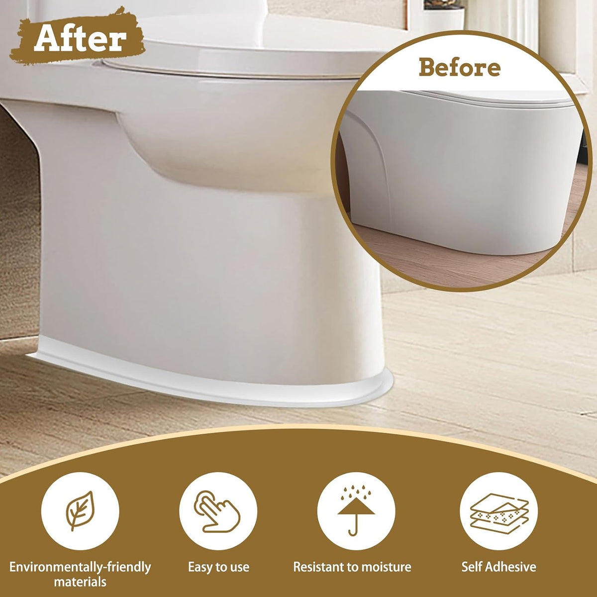2Pcs White Caulk Tape Waterproof Self Adhesive - image 3