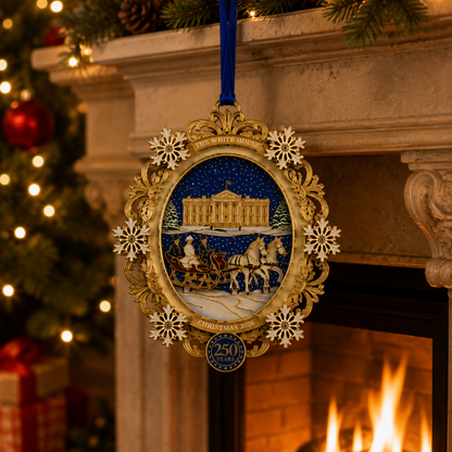❤️✨White House Snowy Christmas Night Commemorative Ornament