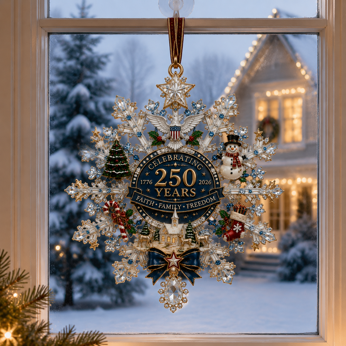 ❤️✨Shimmering Silver Christmas Commemorative Snowflake Ornament