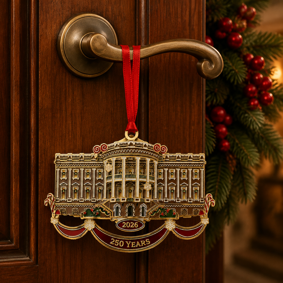 ❤️🔥Last 30pcs🔥❤️🔥White House Christmas tree ornaments