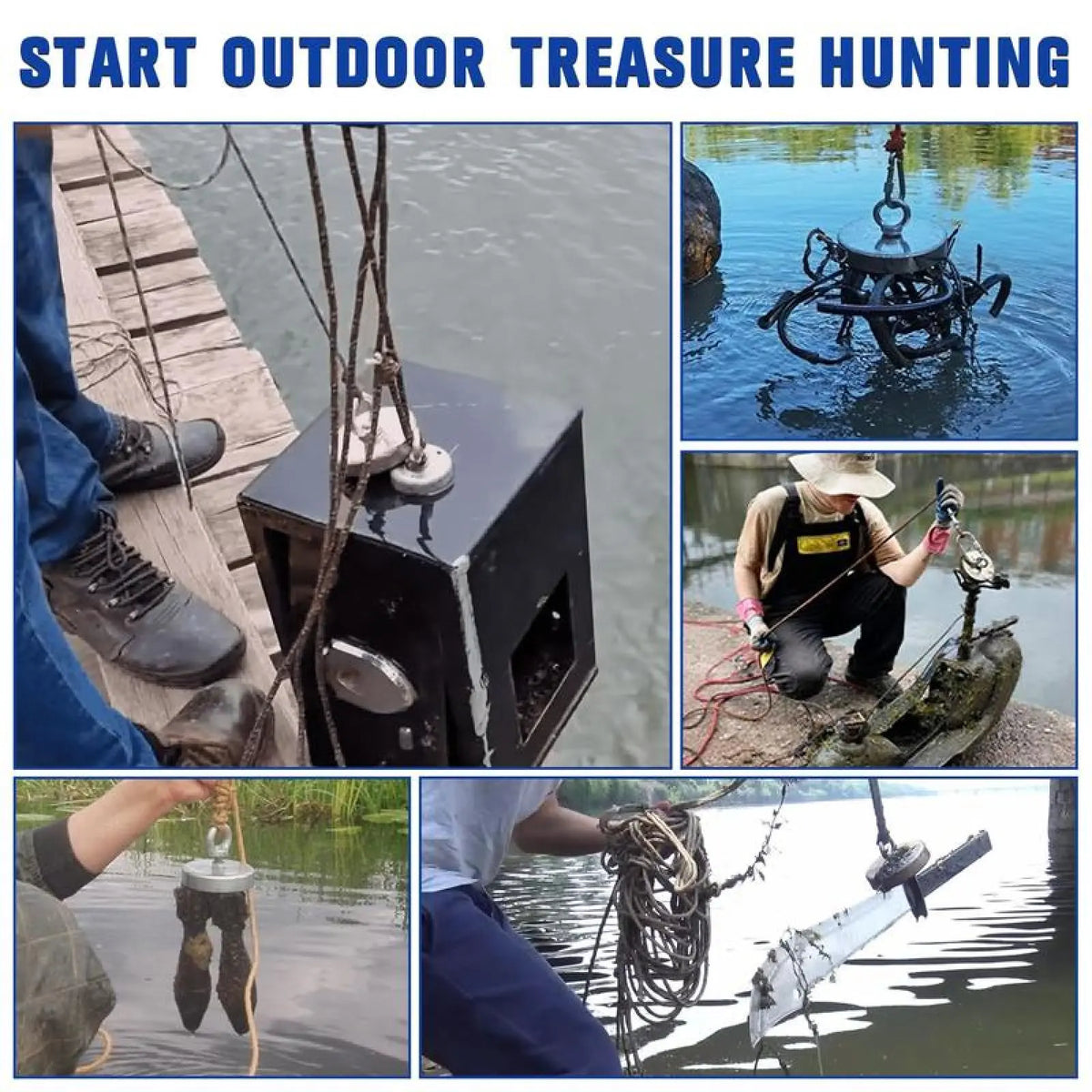 350 LBS Heavy Duty Fishing Magnet, Magnet with Countersunk Eyebolt🧲 - image 7