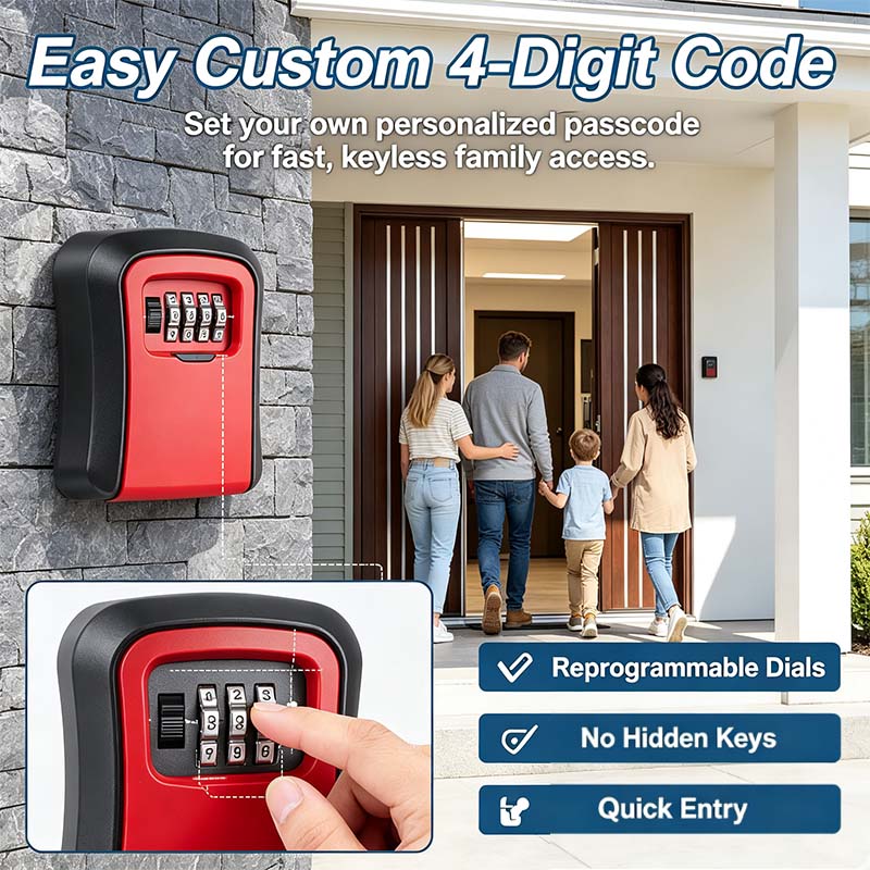 Wall Mount Key Lock Box - 4 Digit Combination Lockbox for Keys Safe Security🔑 - image 6