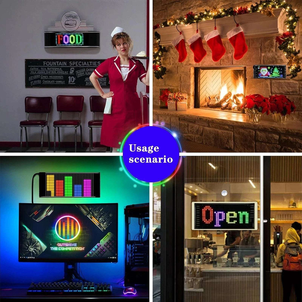 🔥Flash Sale✨DIY Car Dynamic LED Smart Colorful Eye Lamp Soft Screen - image 2