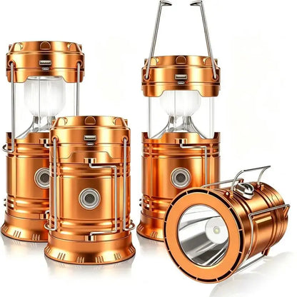 Collapsible Solar Rechargeable LED Camping Lantern & Flashlight