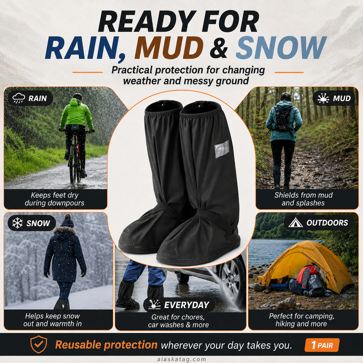 🌧️ Reusable Waterproof Boot Covers for Rain, Mud & Snow - image 6