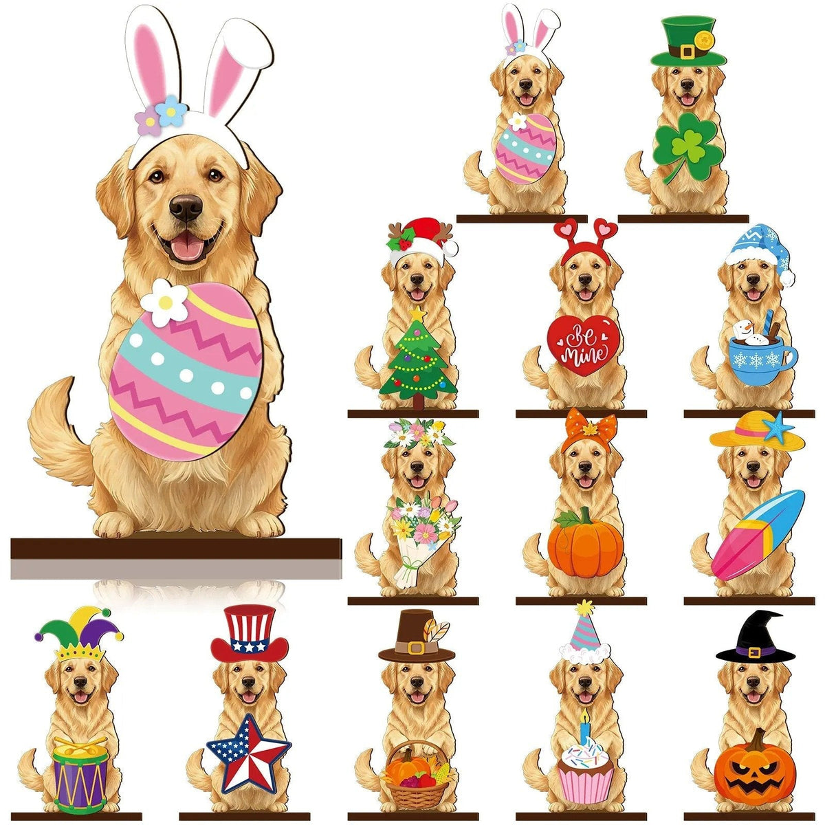🎁Last Day Promotion 49% OFF🔥Cute Cat/Dog/Golden Retriever Desk Standee – Removable Seasonal Decor