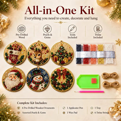 6Pcs/12Pcs Christmas DIY Diamond Painting Ornaments Kit, Xmas Tree Hanging Pendant 🎄 - image 9